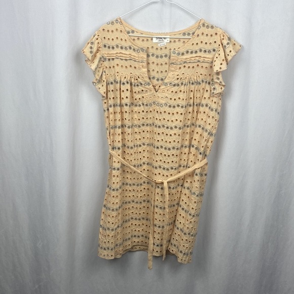 Anthropologie SAM & LAVI Chloe Eyelet Ruffle Mini Dress or Coverup - Size Small - Picture 2 of 10